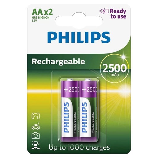 [PROD000135] Pilas Philips AA x2 Recargables Niquel